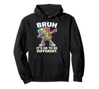 Bruh Está Bien ser Diferente Dabbing Autismo Puzzle Sudadera con Capucha
