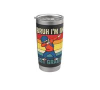 Bruh, estoy en primer grado, Funny Dabbing Boy Back to School Vaso térmico de acero inoxidable de doble pared