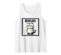 Bruh Funny Cat Meme Sarcástico Gatito Molesto Dibujo Humor Camiseta sin Mangas