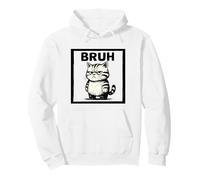 Bruh Funny Cat Meme Sarcástico Gatito Molesto Dibujo Humor Sudadera con Capucha