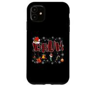 Bruh Funny Christmas Red Plaid Teens Boys Kids Xmas Pajamas Carcasa para iPhone 11