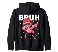 Bruh Funny Dabbing Flamingo Niños Niños Amante de los pájaros Sudadera con Capucha