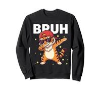 Bruh Funny Dabbing Tiger, Amante de los Grandes felinos para niños Sudadera
