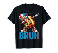 Bruh Happy 4 de julio Dabbing Hot Dog Funny USA Boys Kids Camiseta