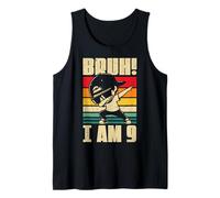 Bruh I Am 9 Year Old Dabbing Boy Decoraciones de 9º cumpleaños Camiseta sin Mangas