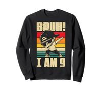 Bruh I Am 9 Year Old Dabbing Boy Decoraciones de 9º cumpleaños Sudadera