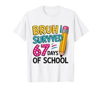 Bruh I Survived 67 Days of School Six Seven Meme Teacher Camiseta