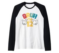 Bruh Im 12 12th Birthday Boy Retro Doce Años Niños Camiseta Manga Raglan