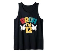 Bruh Im 12 12th Birthday Boy Retro Doce Años Niños Camiseta sin Mangas