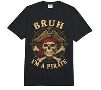 Bruh I'm a Pirate Skull Lazy Costume Halloween Humor Comfort Colors Adult Heavyweight T-Shirt