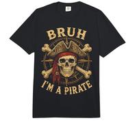 Bruh I'm a Pirate Skull Lazy Costume Halloween Humor Comfort Colors Adult Heavyweight T-Shirt
