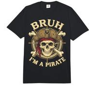 Bruh I'm a Pirate Skull Lazy Costume Halloween Humor Comfort Colors Adult Heavyweight T-Shirt