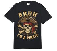 Bruh I'm a Pirate Skull Lazy Costume Halloween Humor Comfort Colors Adult Heavyweight T-Shirt