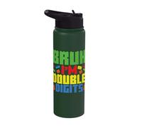 Bruh I'm Double Digits Block Building Brick Builder Cumpleaños Stainless Steel Insulated Water Bottle