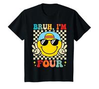 Bruh I'm Four 4 Cumpleaños Groovy Boys Niñas de 4 años Camiseta