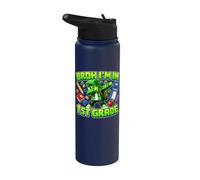 Bruh I'm in 1st Grade Dabbing Boys Kids Gamer Back to School Stainless Steel Insulated Water Bottle