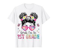 Bruh I'm In 1st Grade Messy Bun Regreso a la Escuela 1er Grado Camiseta