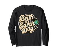 Bruh It's Earth Day Save Cute Planet Estudiantes Maestros Manga Larga