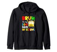 Bruh It's My 100 Days of School Loves Kids School Bus Driver Sudadera con Capucha