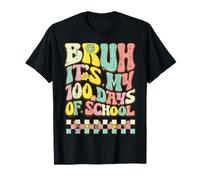 Bruh It's My 100 Days of School Retro 100th Day Groovy Kids Camiseta