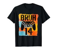 Bruh It's My 14th Birthday 14 Años Jugador de Videojuegos Camiseta gráfica económica