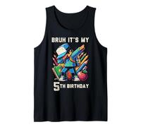 Bruh It's My 5th Birthday Pixel Dab 5 Bday Gamer Niños Niños Camiseta sin Mangas