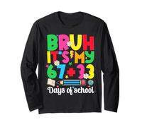 Bruh It's My 67 33 Days of School Funny Boys Kids 100th Day Manga Larga