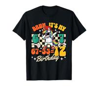 Bruh It's My 67-55 = 12 cumpleaños 12th Unicorn Cool Kid Camiseta