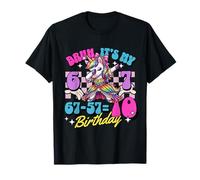 Bruh It's My 67-57=10 10th Birthday Girl Dabbing Unicorn Kid Camiseta
