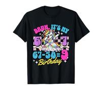 Bruh It's My 67-58 = 9 cumpleaños 9th Birthday Dabbing Unicorn Girl Kid Camiseta