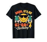 Bruh It's My 67-60 = 7 cumpleaños Broma matemática 7 años niño niño Camiseta
