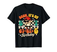 Bruh It's My 67-61=6 6th Birthday Cool Boy Dabbing Party Camiseta