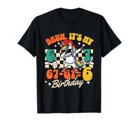 Bruh It's My 67-61 = 6 cumpleaños Fiesta Infantil de Unicornio Dabbing Camiseta