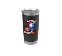 Bruh It's My 6th Bday Gamer Boy Cumpleaños Humor Divertido Vaso térmico de acero inoxidable de doble pared