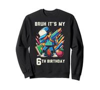 Bruh It's My 6th Birthday Pixel Dab 6 Bday Gamer Niños Niños Sudadera