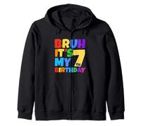 Bruh It's My 7th Birthday Funny 7 Year Old Party Age 7 Sudadera con Capucha