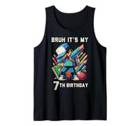 Bruh It's My 7th Birthday Pixel Dab 7 Bday Gamer Niños Niños Camiseta sin Mangas