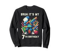 Bruh It's My 7th Birthday Pixel Dab 7 Bday Gamer Niños Niños Sudadera