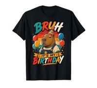 Bruh It's My Birthday Capybara Retro Birthday Boy Camiseta