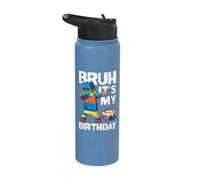 Bruh It's My Birthday Dabbing Block Kid Ladrillo Constructor Stainless Steel Insulated Water Bottle