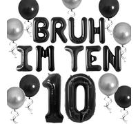 Bruh It's My Birthday Decoraciones Happy 10th Birthday Banner 10 Year Old Birthday Decoraciones Boy Bruh Im Ten Decor Balloons