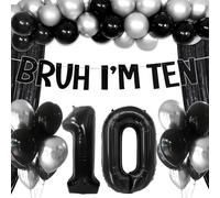 Bruh It's My Birthday Decoraciones Happy 10th Birthday Banner 10 Year Old Party Decorations Boy Bruh Im Ten Decor Balloons