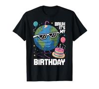 Bruh It's My Birthday Earth Day Retro 8-Bit Style Camiseta