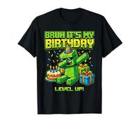Bruh It's My Birthday Level Up Pixel Gamer Cumpleaños Niños Niños Camiseta