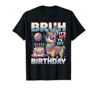 Bruh It's My Birthday Llama Piñata Divertida Cumpleaños Niños Niños Camiseta