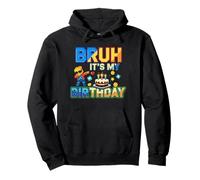 Bruh It's My Birthday Master Builder Dabbing Pixel Art Sudadera con Capucha