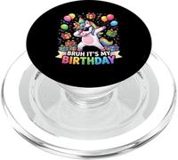 Bruh It's My Birthday Unicorn Dabbing Rainbow Fiesta de cumpleaños PopSockets PopGrip para MagSafe