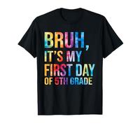 Bruh It's My First Day of 5th Grade Back To School Tie Dye Camiseta