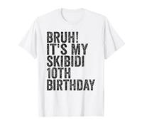 Bruh It's My Skibidi 10th Birthday Boys Girls 10 Years Old Camiseta