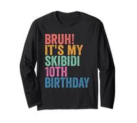 Bruh It's My Skibidi 10th Birthday Boys Girls 10 Years Old Manga Larga